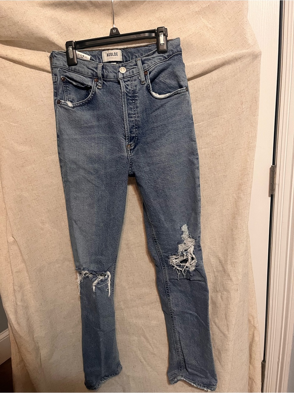 Agolde Women's Straight-Leg Distressed Denim Jeans —RILEY